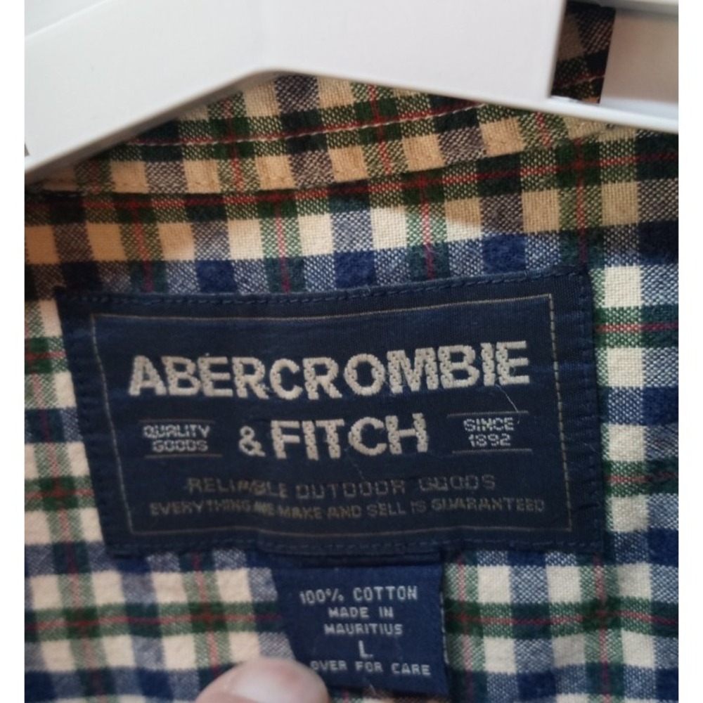 Abercrombie & Fitch Men's Long Sleeve Shirt, Large, Plaid - Picture 2 of 5